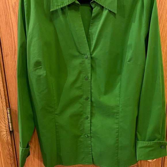Worthington Vibrant Green Stretch Button-Down Shirt - Picture 5 of 9